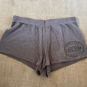 PINK Victoria's Secret Heather Gray Athletic Lounge Shorts with Logo